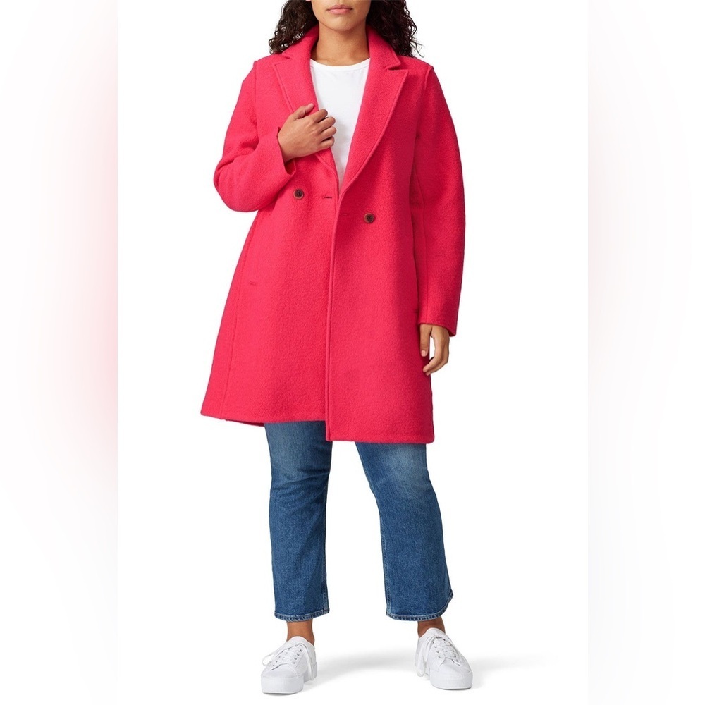 J.Crew Daphne Italian Boiled Wool Topcoat In Bright Rose